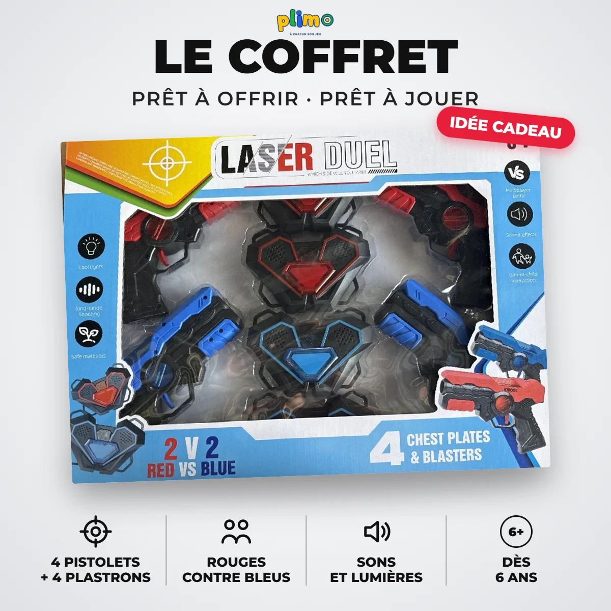LAZER DUEL 4 JOUEURS GLOWTAG