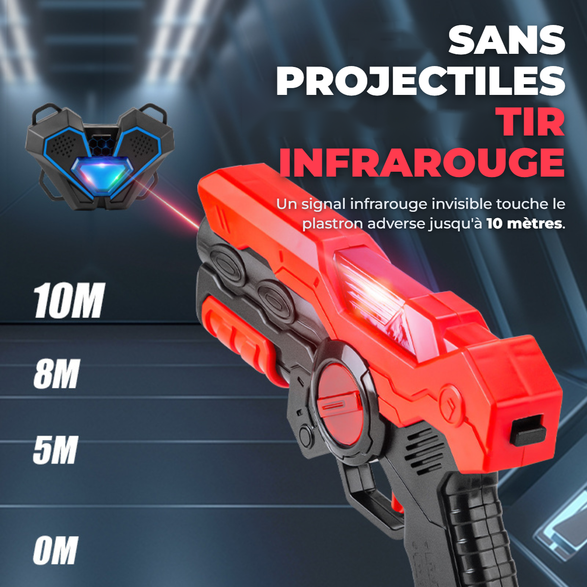 LAZER DUEL 4 JOUEURS GLOWTAG