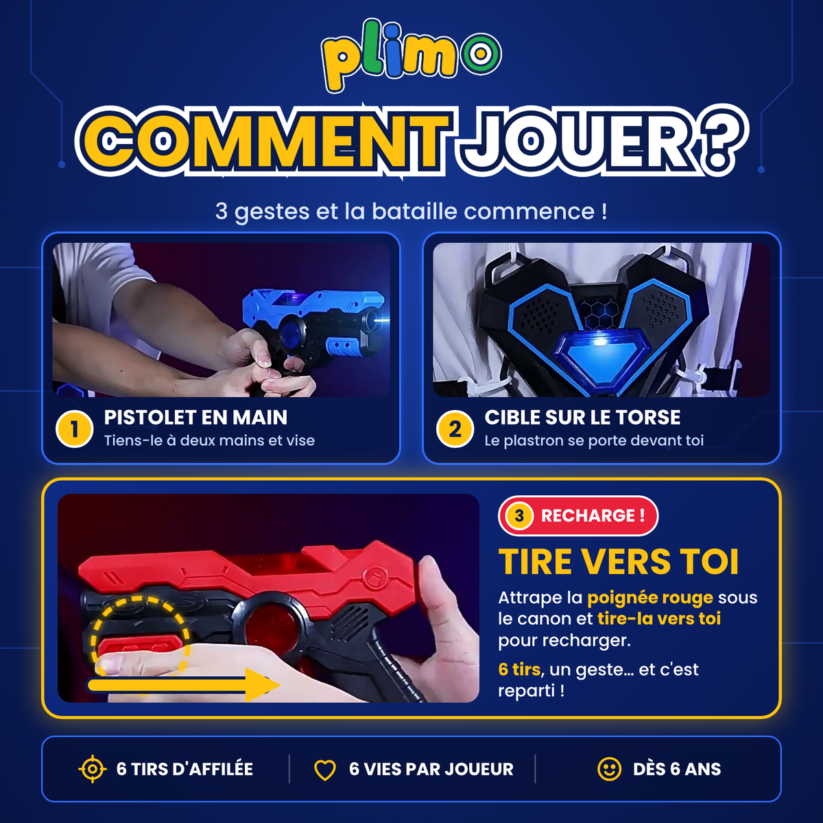 LAZER DUEL 4 JOUEURS GLOWTAG